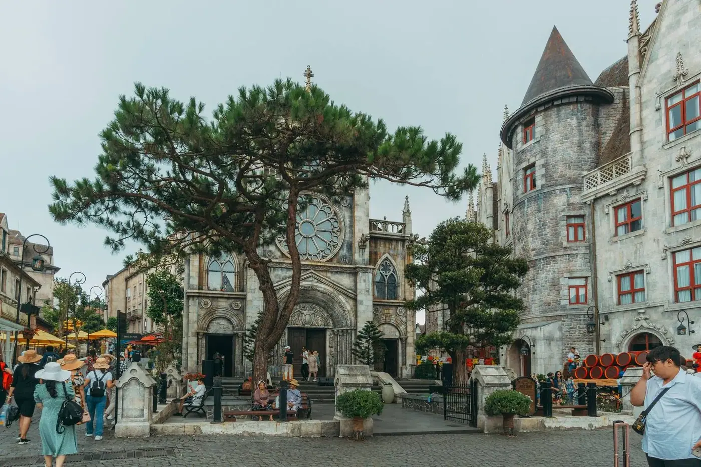 French Village architecture inside the Ba Na Hills resort