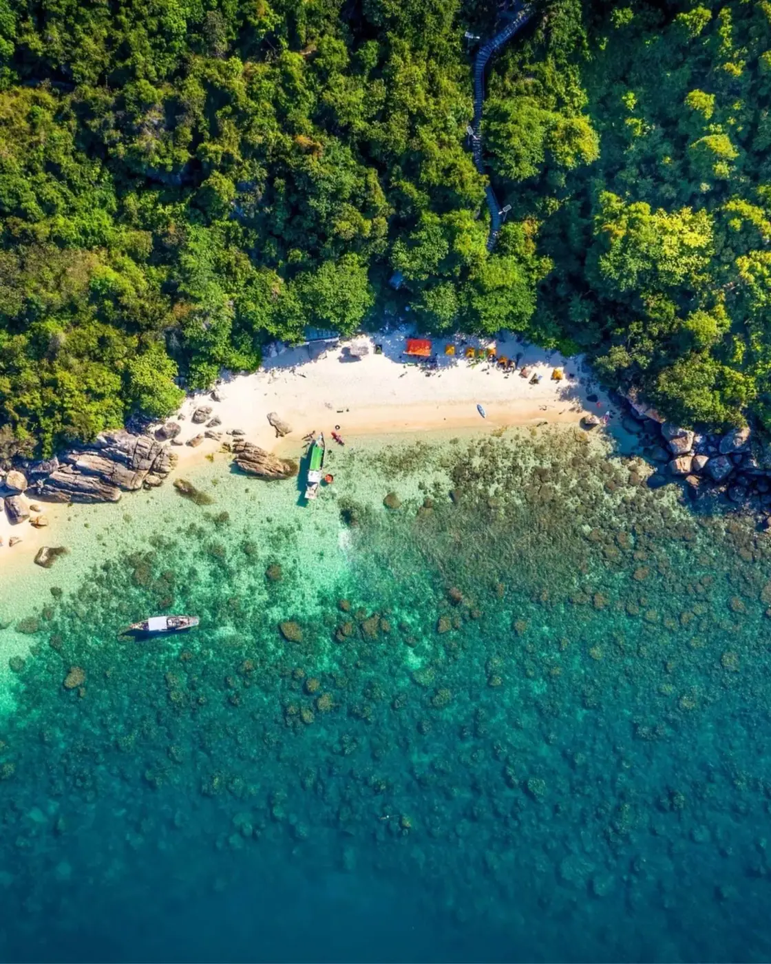 Aerial view of My Khe Beach, Da Nang — one of the longest white-sand beaches in Central Vietnam