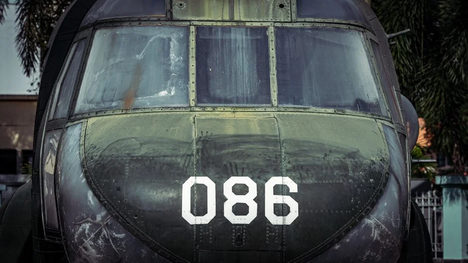 US Army helicopter on display at the War Remnants Museum in Ho Chi Minh City Vietnam