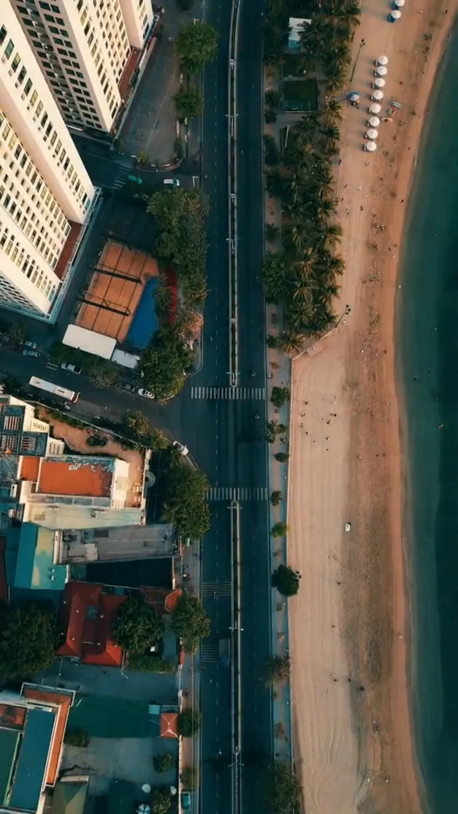 Aerial view of the Nha Trang coastline near Cam Ranh airport