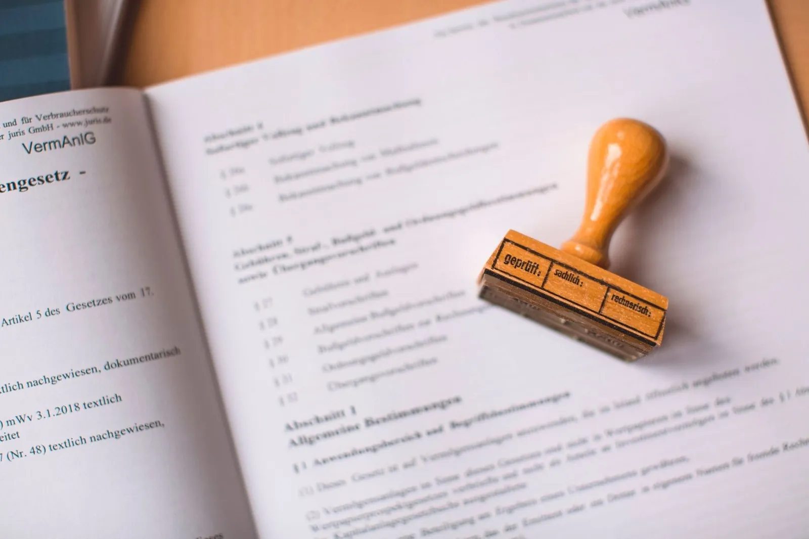 Approved document certificate on desk