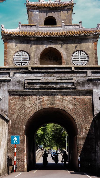 Ancient brick gate entrance at Hue, Vietnam