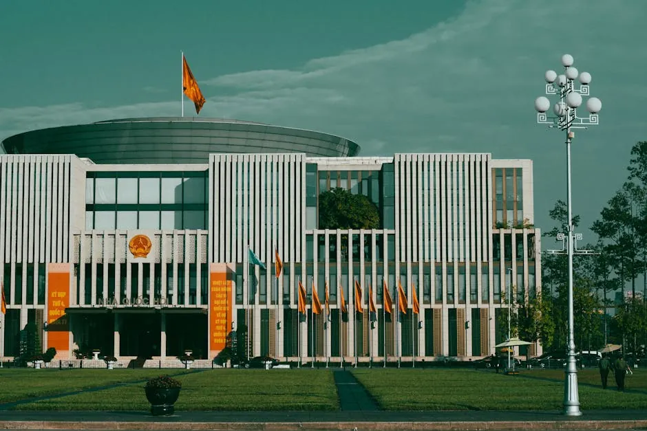 Vietnamese National Assembly building in Hanoi