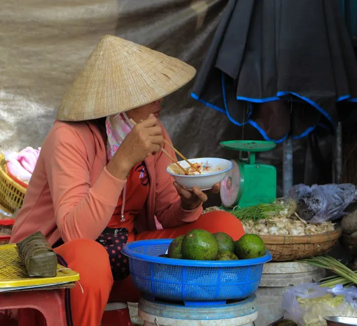 Street food market in Vietnam — where actual expat daily life happens