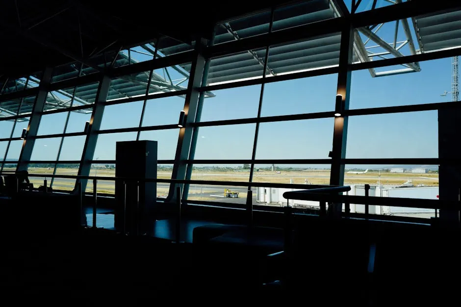 Empty airport terminal at dawn — the familiar feeling before every visa run