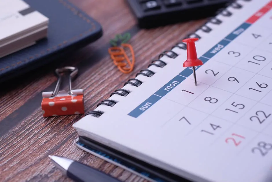 Calendar with a marked date — the visa deadline reminder