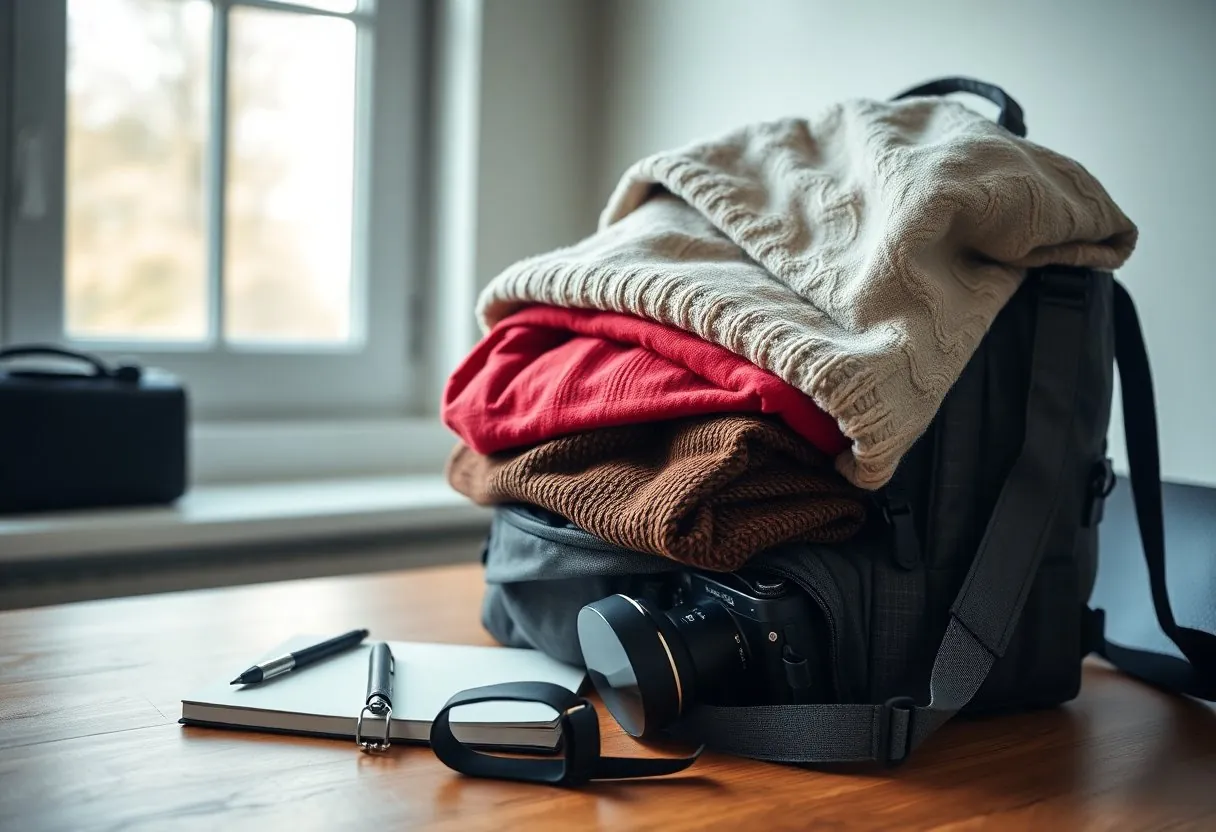 Travel gear packed for Sapa trip