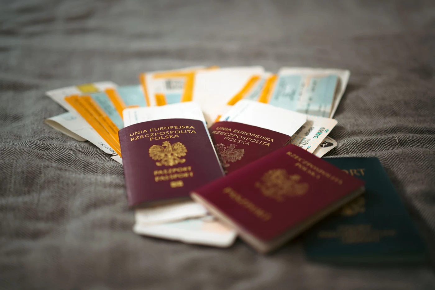 Passports and travel documents for a trip