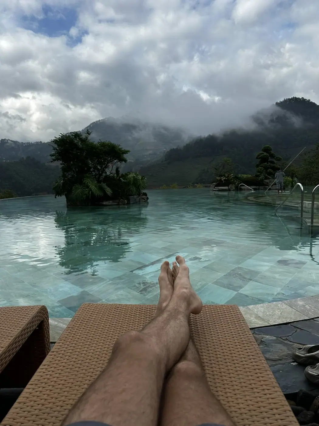 Infinity pool at a mountain resort in Vietnam