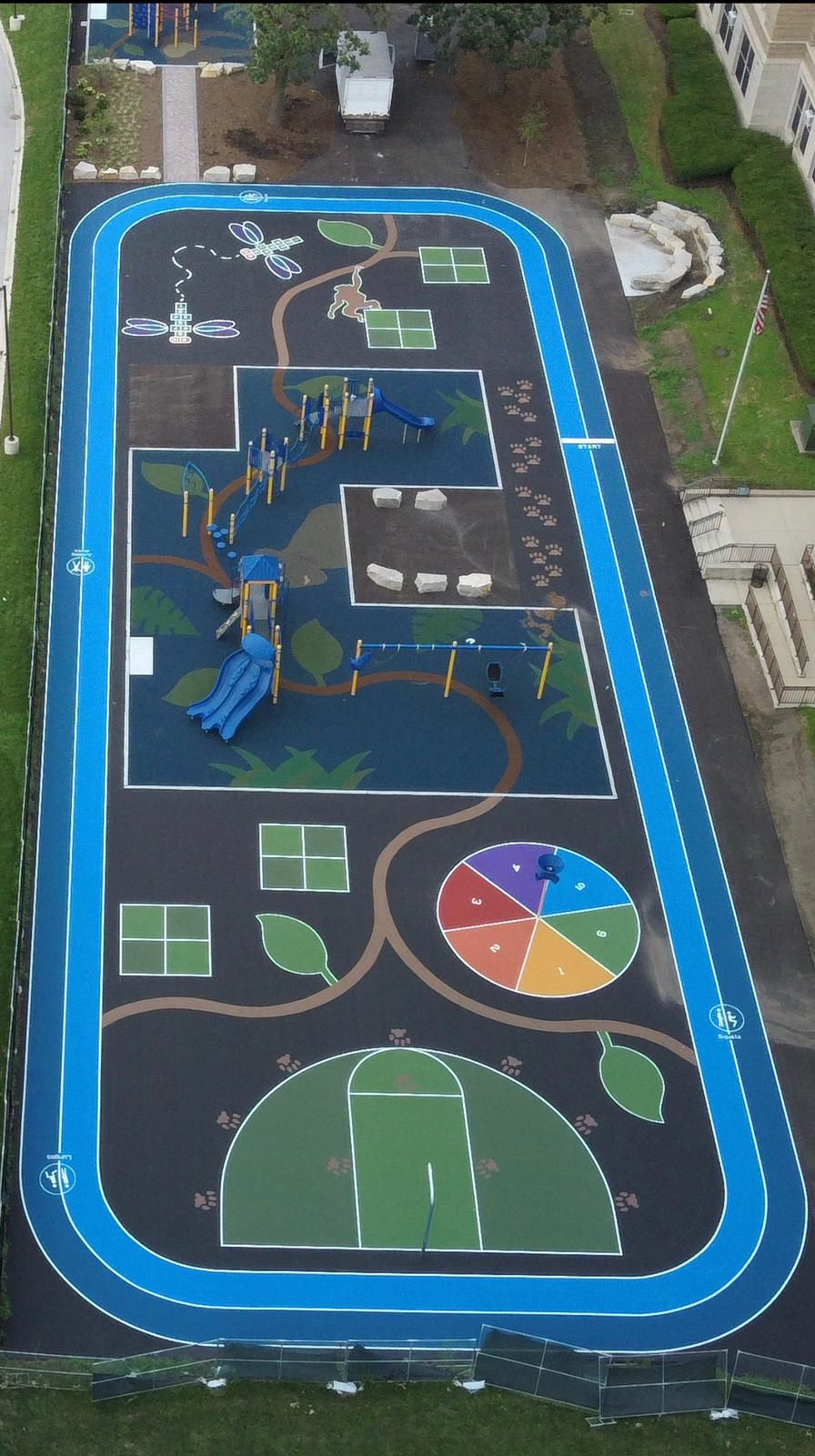International school playground in Da Nang — early-morning calm before classes
