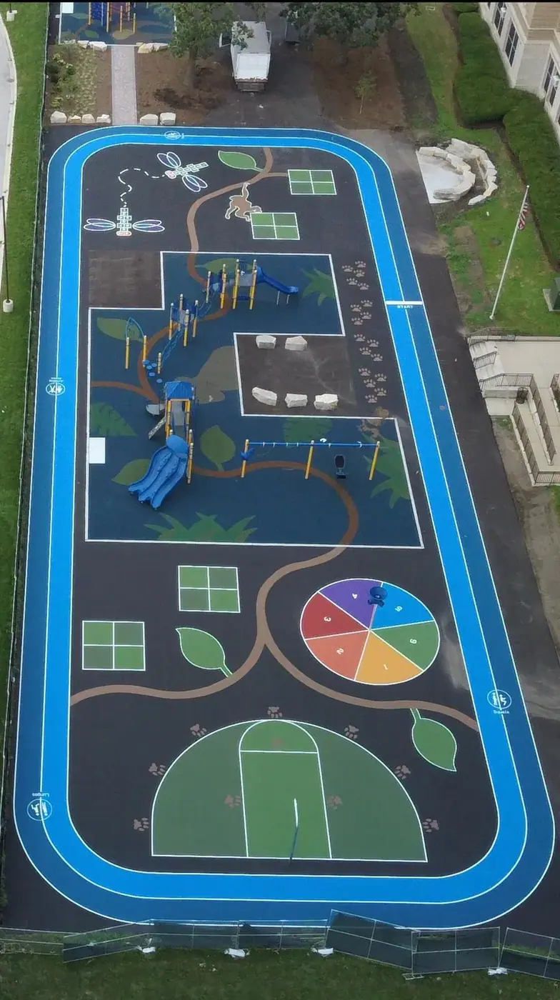 International school playground in Da Nang — early-morning calm before classes