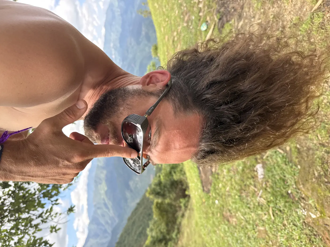 Traveler enjoying the Sapa valley mountains in Vietnam