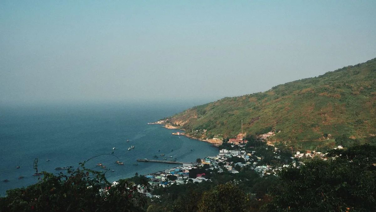 Vietnam central coast with clear blue water