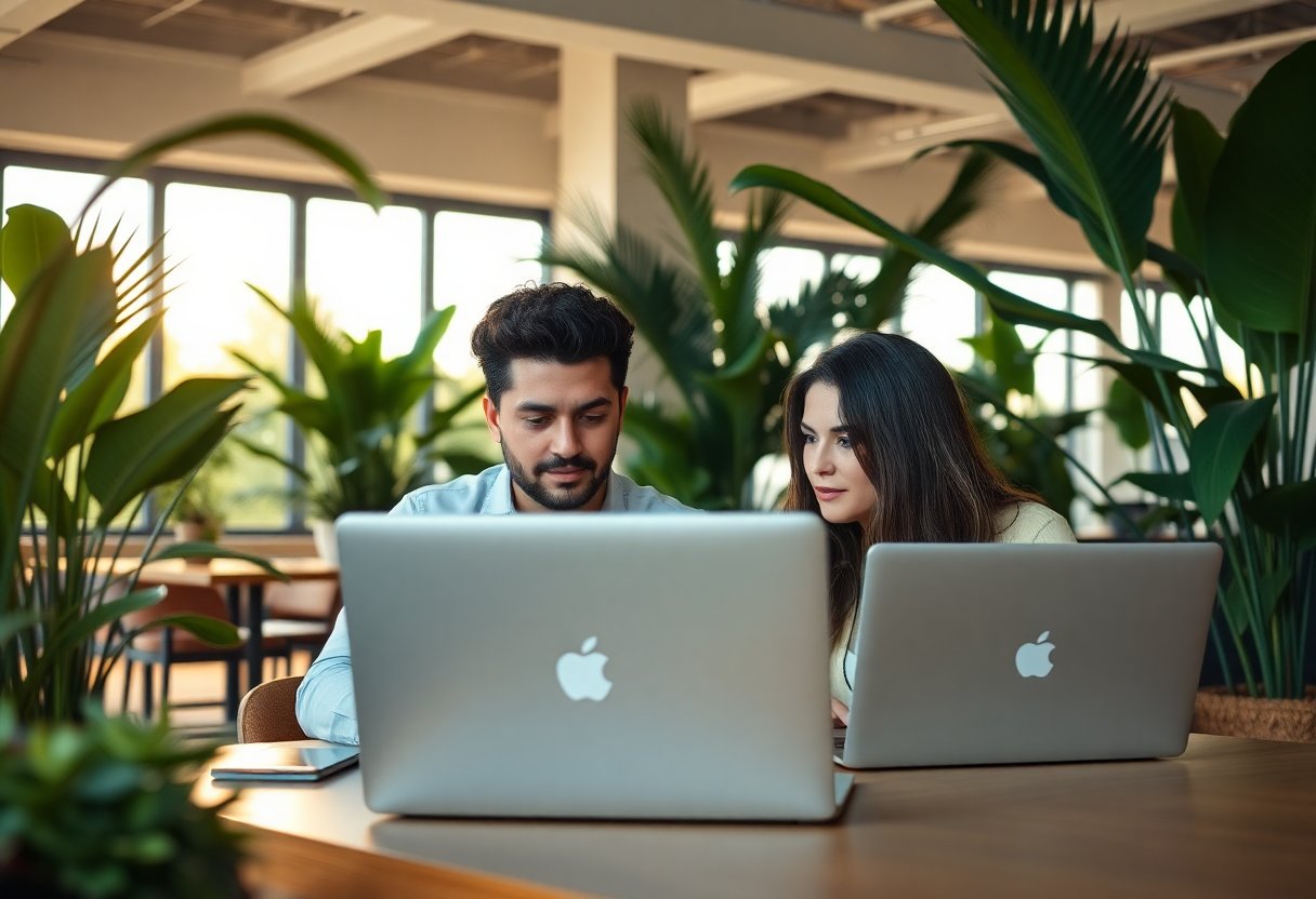 Expat professionals working in a modern coworking space in Da Nang